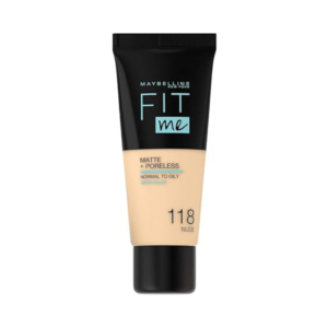 Maybelline Fit Me Matte Poreless foundation 118 Nude 30ml smooth matte finish pore minimizing