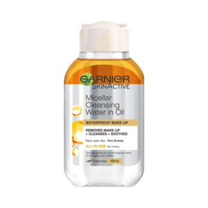 Garnier micellar cleansing water argan oil 100ml waterproof makeup remover gentle cleanser