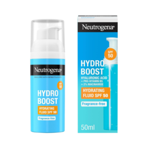 Neutrogena hydro boost SPF 50 fluid lightweight non sticky sunscreen with hyaluronic acid